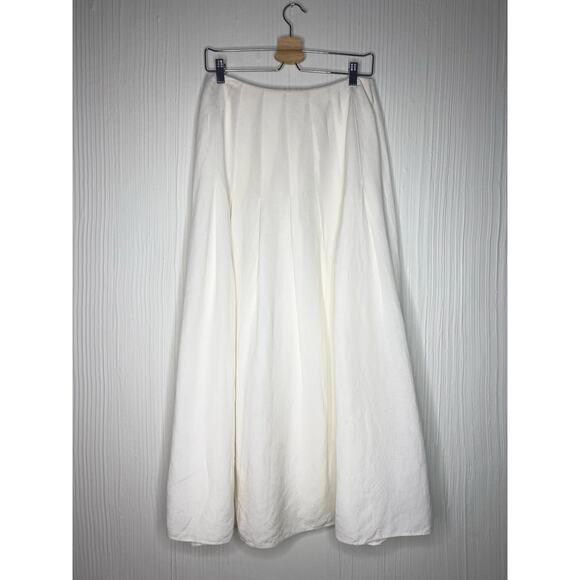 FAME AND PARTNERS Ecru Ivory Linen 2-Piece Crop Top & Midi Skirt Set US 6 - Picture 15 of 16